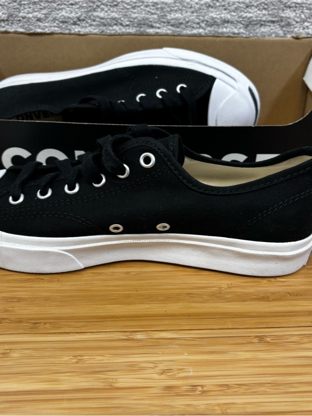 Converse Jack Purcell Canvas Low BLACK / WHITE (164056C) Mens Sz 7 Womans Sz 8.5 - Picture 2 of 7